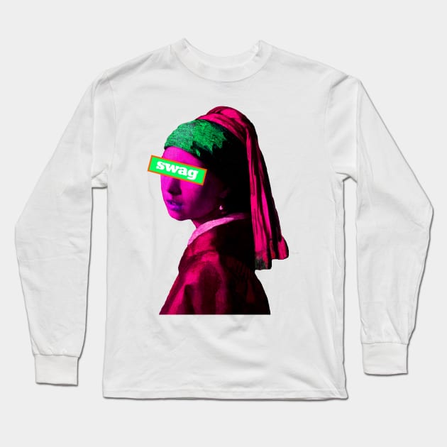 girl with a pearl earring Long Sleeve T-Shirt by denpoolswag